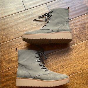 Women's Gray Lace-Up Boots